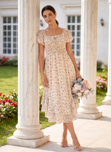 Image of GRACE KARIN Womens Summer Floral Maxi Dress 2026 Flowy Wedding Guest Dress A Line Boho Dresses Fashion Clothing with Pockets