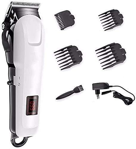 Pet's Dog Cat Trimmer KM-809A And Electric Hair Clipper White & Black Rechargeable Professional Electric Hair Clipper and Hair Trimmer, 120-Minute Run Time for The Razor