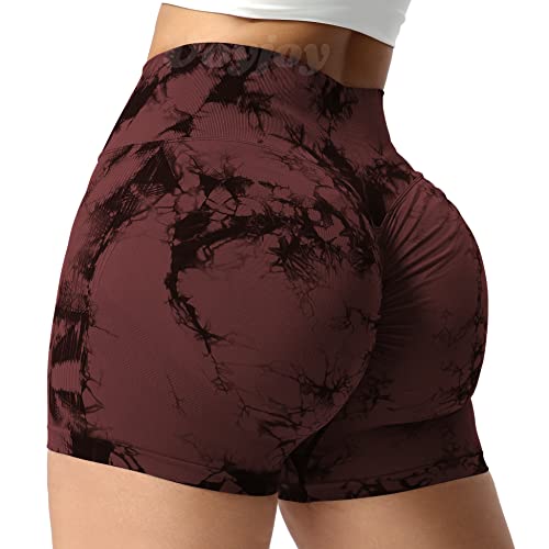 Voyjoy Women Workout Shorts 3.6" Scrunch Butt Lifting Gym Shorts Seamless Yoga Biker Shorts #TOP1