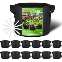 12-Pack 2 Gallon Grow Bags, Heavy Duty Fabric Pots with Handles, Reusable Plant Bags for Vegetable, Herbs & Flowers, BPA-Free, Breathable, Durable