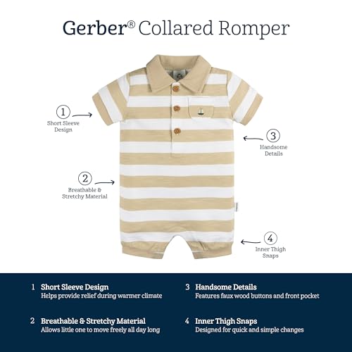 Image of Gerber Baby Short Sleeve Romper