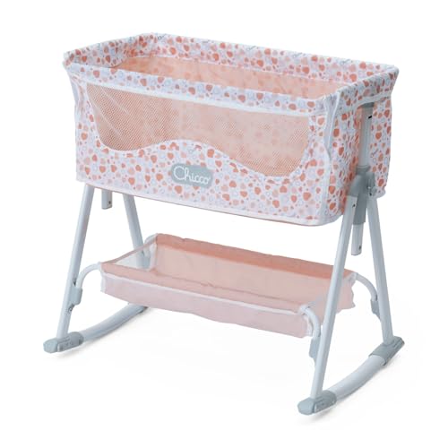 Chicco Culla Next to Me per Bambole, per Bambini da 3 Anni, Culla Giocattolo, Regolabile in Altezza, con Struttura in...
