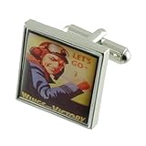 Select Gifts RAF Manschettenknöpfe für Herren Manschettenknöpfe Sterling Silber 925 massiv + personalisierte Gravur Box