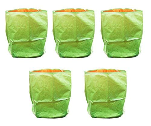 Bio Blooms Agro India Pvt.Ltd. 36X36Inch HDPE Plant Grow Bags for Terrace Gardening | Pack of 5 | Green & Orange Color | Outdoor Use (B077HVNDWQ) Amazon Price History, Amazon Price Tracker