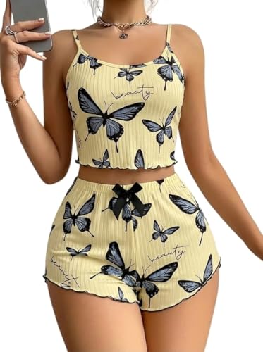Image of SGC SWEDEN Women's Babydoll Lingerie Set with Boyshorts Panty, Cotton Blend, Multi-Colour, Free Size, 30-36 Inches, Adjustable Straps