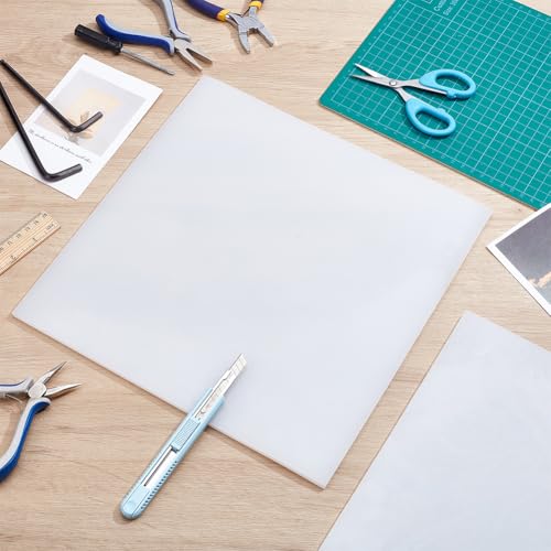 OLYCRAFT Weißes Quadratisches Silikonkautschukblatt 30x30cm Hitzebeständige Gummimatte 6mm Dick Strapazierfähige Hitzebeständige Silikonmatte Widerstandsfähige Gummimatte Für DIY Dichtungen