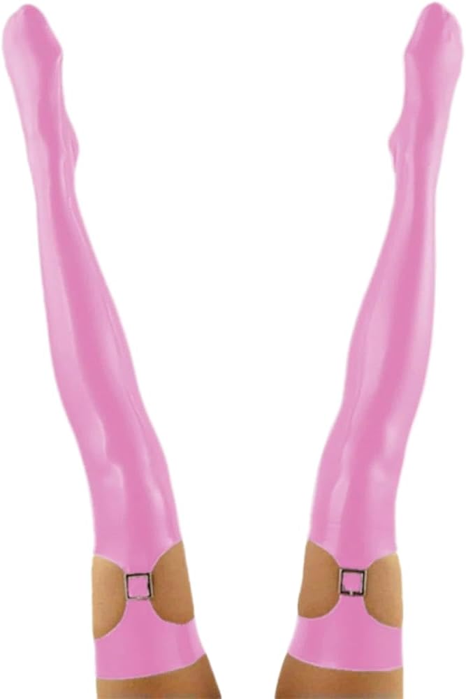 Hollow Out Stretchy Thigh High Wetlook PVC Leather Stockings Clubwear Exotic Lingerie Knee Socks