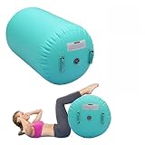 Air Roll Aufblasbare Air Roller, Gym Air Barrel Luft Rollen Gymnastic Zylinder, Gymnastikmatte Tumbling Matte Yoga Roll mit Pumpe für Training