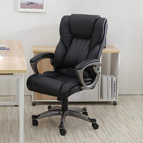 Green Foster Product 5 pcs Executive Leather Office Chair Computer Work Desk High Back (Black)