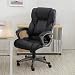 Executive Leather Office Chair Computer Work Desk High Back (Black)