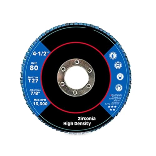 discos de láminas Discos de láminas 4,5 pulgadas, disco pulido con amoladora angular lijado Zirconia 115mm for corte madera y Metal, 2/10 Uds