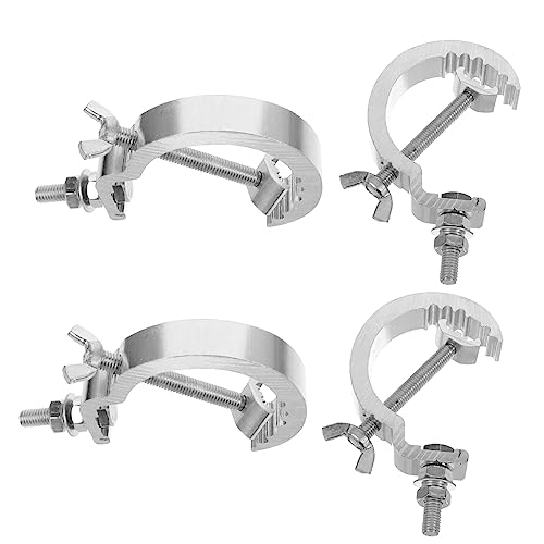 TOYANDONA 4 Piezas gancho de luz de escenario luz de neón luz LED par Gancho de colgar Gancho de truss abrazaderas de foco abrazaderas ligeras de servicio pesado aleación de aluminio Silver