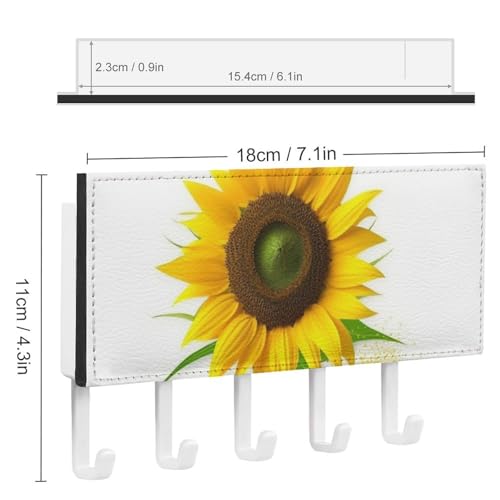 Soporte para llaves de girasol con 5 ganchos metálicos para pared de pasillo 3