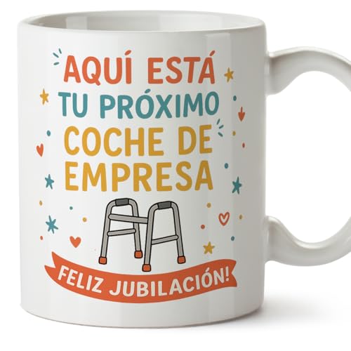 MUGFFINS Caneca presente reforma divertida | Aqui está o seu próximo carro de empresa Feliz reforma! em Espanhol | 330 Ml 11 oz | reforma v2