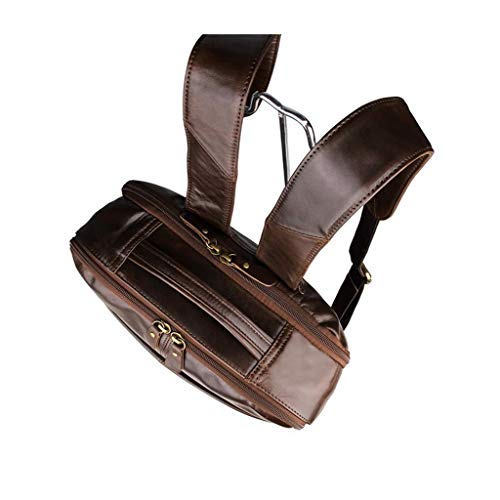 Leather Backpack Vintage Leather Brown Backpack Vegan Travel College for Women and Men(D)3