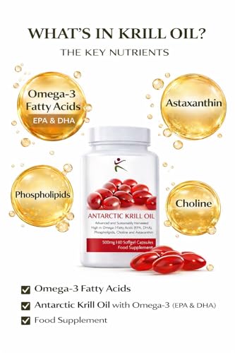 Krill Oil Capsules 500mg – Omega-3 Supplement with EPA & DHA – 1000mg per Serving – 60 Easy-Swallow Softgels – Sustainably Sourced - Image 2