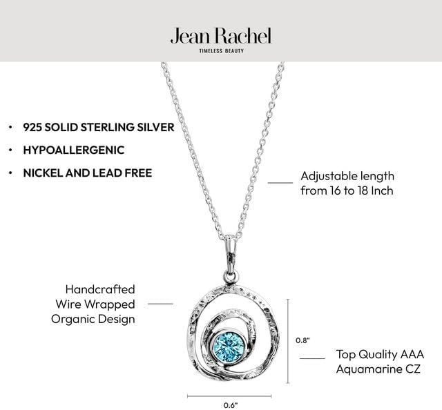JEAN RACHEL JEWELRY 925 Sterling Silver Necklace for Women - Free Form with Cubic Zirconia Vintage Design - Hypoallergenic, Lead & Nickel Free - Artisan Handcrafted Statement Necklace - Image 5