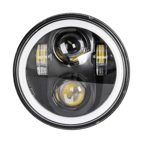 Phare LED Moto 5-3/4 à Projecteur Lenticulaire Lumineux pour Rouler la Nuit en Sécurité