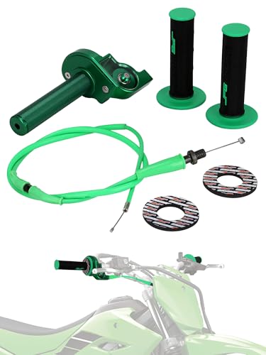 Gas Rapido Gruppo Acceleratore Quick Turn Twist Con Cavo per Adatto per Manopole Moto Dell'acceleratore da 22 mm 50 cc 110 125 150 200 250 cc Dirt Pit Bike (Verde)