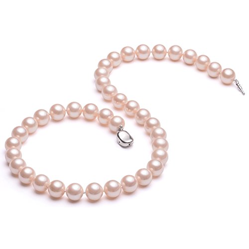 Seashell Pearl Necklace Single-Strand Choker Handmade Beaded Jewelry For Women 18” Pink #TOP5