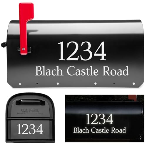 Reflective Mailbox Numbers Street Address Custom Vinyl Decal, House Numbers for Outside, House Address Sign Self Adhesive Number Personalized Color Choices Available