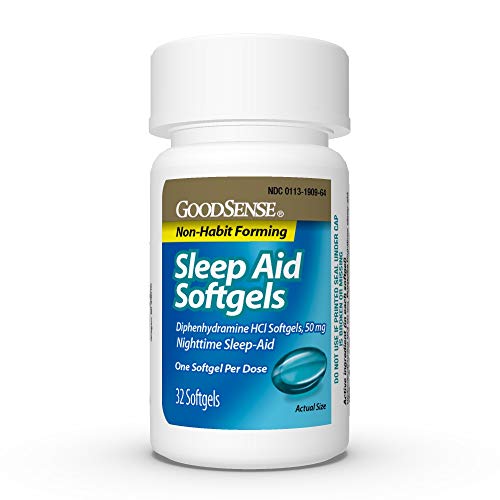 Goodsense Nighttime Sleep-Aid Softgels, Diphenhydramine Hcl 50 Mg, Relieves Occasional Sleeplessness, 32 Count #TOP3