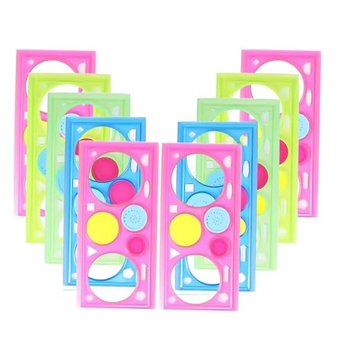 Image of Crackles Creative Gift Designer Spiral Spirograph Geometric Ruler Drafting Tools Art& Craft Sets School Stationery Return Gift for Children Kids Students Birthday Drawing Toys - Pack of 10