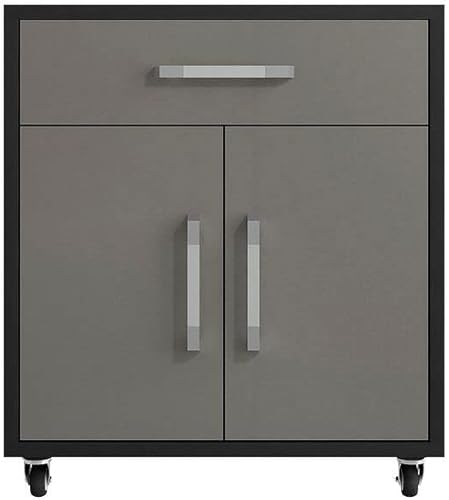 Manhattan Comfort Eiffel - Gabinete de almacenamiento móvil de madera con 1 cajón, color gris