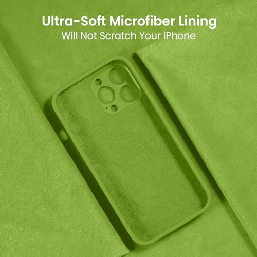 Image of FireNova Designed for iPhone 13 Pro Max Case, Silicone [Camera Protection] Phone Case, Soft Anti-Scratch Microfiber Lining Inside, 6.7 inch, Sprout Green
