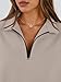 Trendy Queen Women's Oversized Half Zip Fleece Sweatshirts-Cozy Pullover, Drop Shoulder for Fall Winter CoffeeGrey L