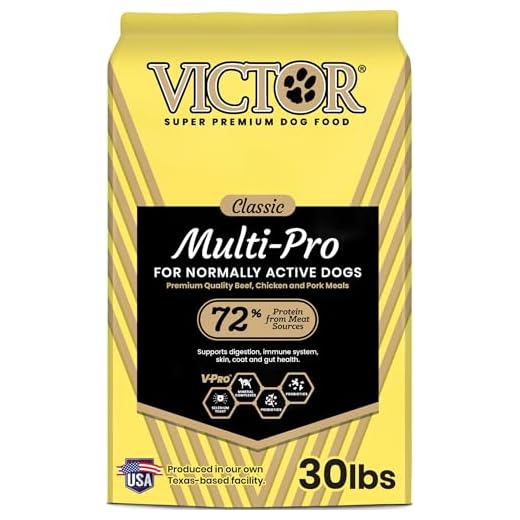 VICTOR Super Premium Dog Food – Multi-Pro Dry Canine Food – Gluten Free Dog Kibble with Beef, Chicken and Pork Protein for Normally Active Dogs – All Breeds and All Life Stages, 30 lb