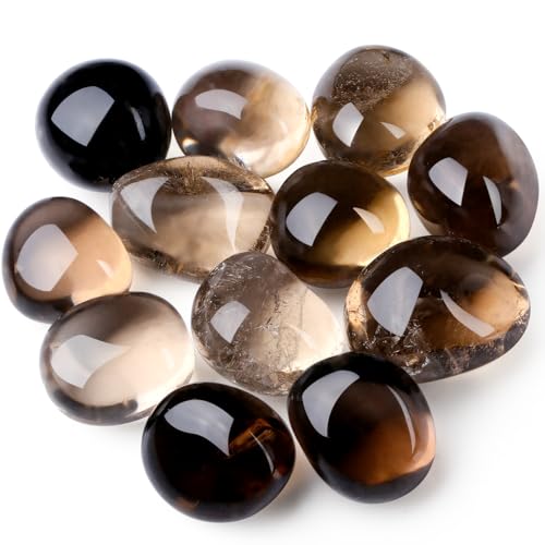 DUQGUHO Smoky Quartz Crystals Healing Crystal Stones Set Natural Crystals Bulk Irregular Stones 0.45 lbs