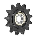 QUARKZMAN #60 Roller Chain Idler Sprocket Typ C 20mm Bohrung 3/4" Teilung 13 Zähne Spanner Schwarz Oxidiert 1045 Stahl Mit Einzellager Für ANSI #60 (DIN/ISO 12A) Ketten