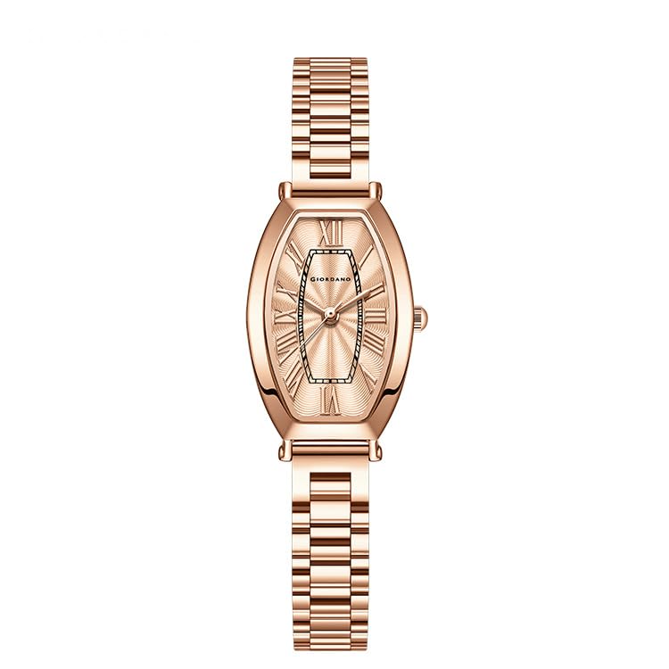 Giordano Silver Oval Shape Dial Watch for Women – Elegant Roman Numerals, Stainless Steel Strap, Sleek Analog Design