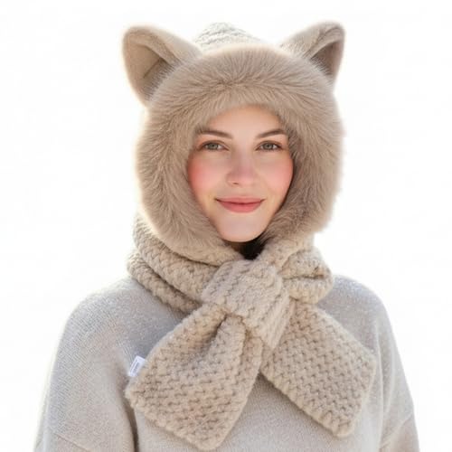 Design elegante con orecchie di volpe: caratterizzato da adorabili orecchie di volpe, aggiunge un tocco giocoso e unico che distingue, perfetto per donne e ragazze che desiderano un accessorio invernale carino ma funzionale