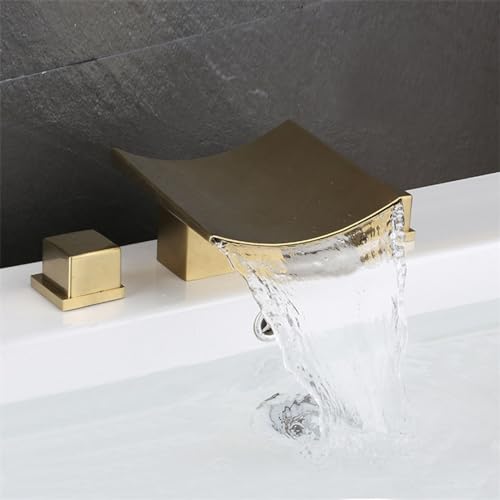 Robinet cascade lavabo salle de bain mitigeur évier 3 trous brossé - 5