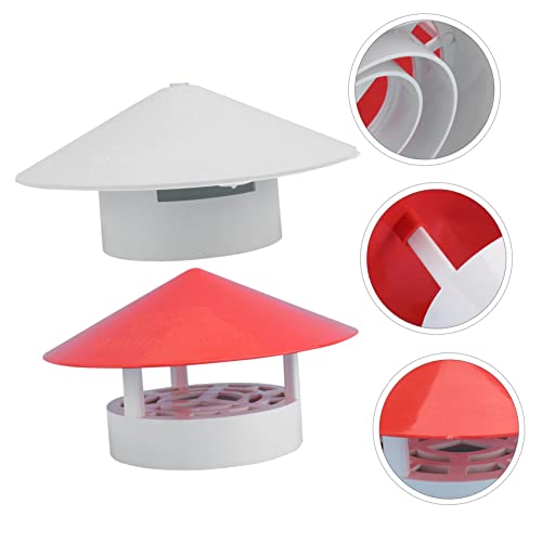 Doitool JTMF56UPKE22K2A2618M9DO8 1Pc Pvc Rain Hat Tube Cap Exhaust Plumbing Roof Vent Cap Pvc Roof Vent Cap Rubber Vent Cover Chimney Protector Cap Dryer Vent Duct Chimney Cover Parts Roof Cover Windproof thumb #5