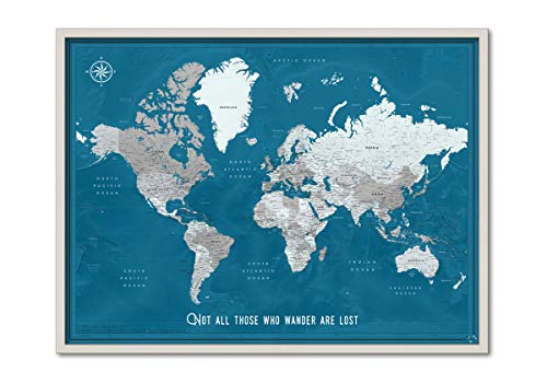 Push Pin Wall Map Framed | Personalized World Map With Pins | Large Travel Map With Pins #TOP23