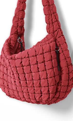 Image of ODODOS Quilted Carryall Tote Bag for Women Crossbody Hobo Lightweight Padding Shoulder Bag