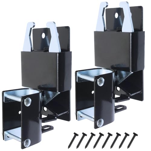 Puerta de valla de granja de 2 vías con retenedores de metal para caballos 2