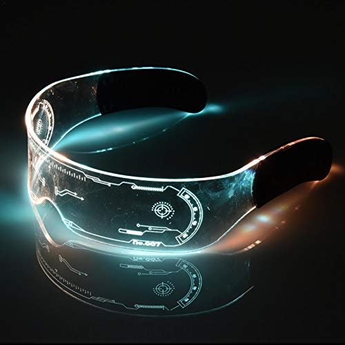 XIAMUSUMMER Halloween LED lichtgevende bril - Neon Bril - Cyberpunk LED Vizier Bril - Futuristische Elektronische Vizier… - Image 7
