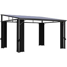 vidaXL Gazebo with Curtains - UV-Resistant PVC Roof - Aluminum and Steel Construction - Anthracite - 13.3x9.6x8 - Outdoor Event Shelter
