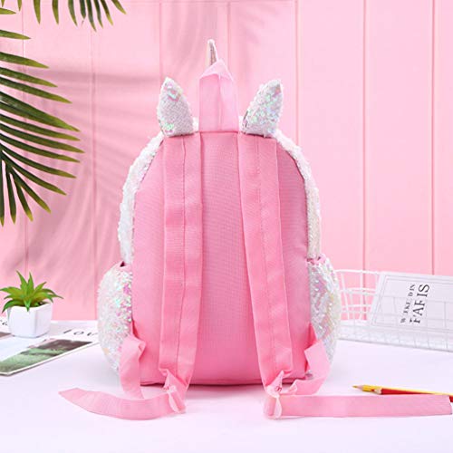 Mochila KESYOO reversível de unicórnio com lantejoulas para meninas e mulheres tamanho grande com gl