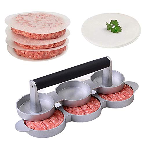 Excerando Presse Burger - Antiadhésif Triple Hamburger Maker pour Hamburgers farcis au Barbecue, galettes de buf et curseurs