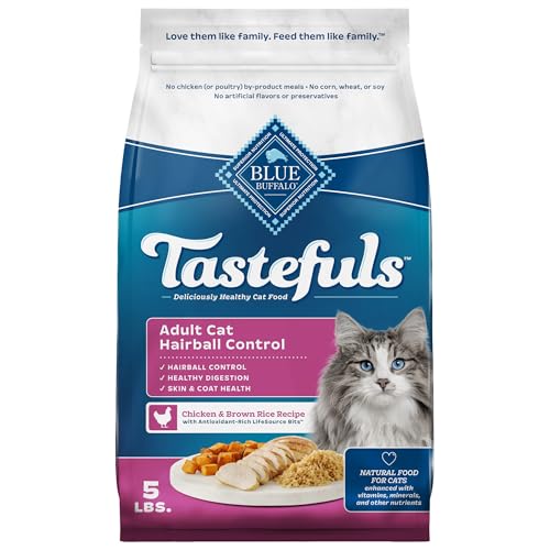 P L-RA Dry Cat Food, Hairball Control, Chicken and Brown Rice, 5-lb. Bag - This Food for Cats with Hairballs is Made with No Chicken (or Poultry) by-Product Meals and No Corn, Wheat, Or Soy