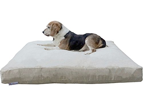 Dogbed4less Medium Memory Foam Dog Bed Pillow with Orthopedic Comfort, Waterproof Liner