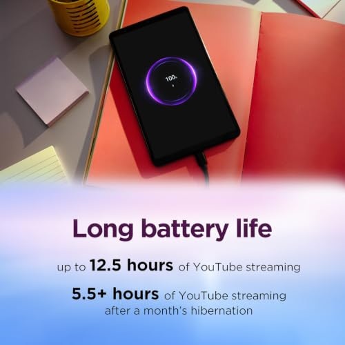 Image of Lenovo Tab One 8.7 inch HD Tablet, MediaTek Helio G85, 4GB RAM, 128GB Storage | (eMMC+64GB SD), 60Hz, Quad Dolby Atmos Speakers, Lightweight Android Tablet, Includes Folio Case, Long Battery Life, Wi-Fi