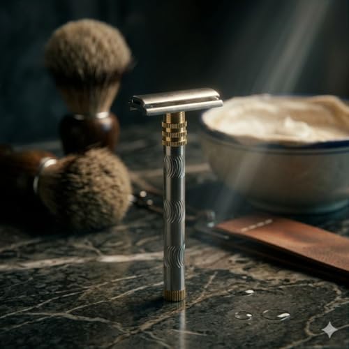 Image of Stainless Steel Double Edge Safety Shaving Razor for Men Beard Shave FREE 5 Blades