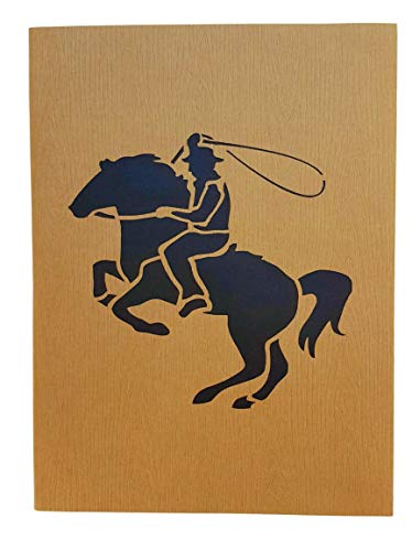 Igifts And Cards Inspirational Cowboy 3D Pop Up Greeting Card - All Occasion, Happy Birthday, Friendship, Congratulations, Just Because, Half-Fold, Horse, Gift, Unique, Motivation, Saloon, Wow Bronco #TOP5