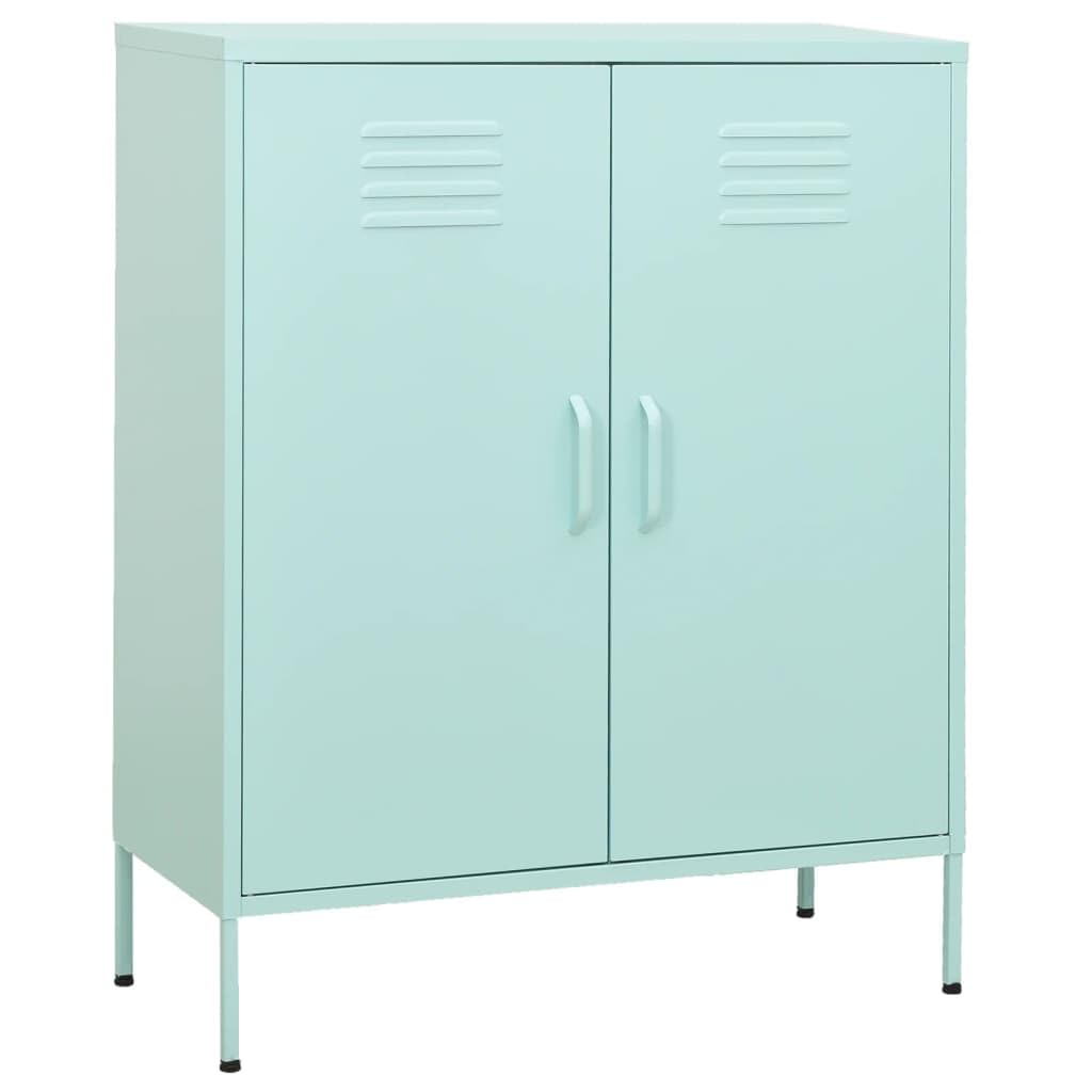 Armoire de rangement en acier vert menthe polyvalente pour bureau et atelier